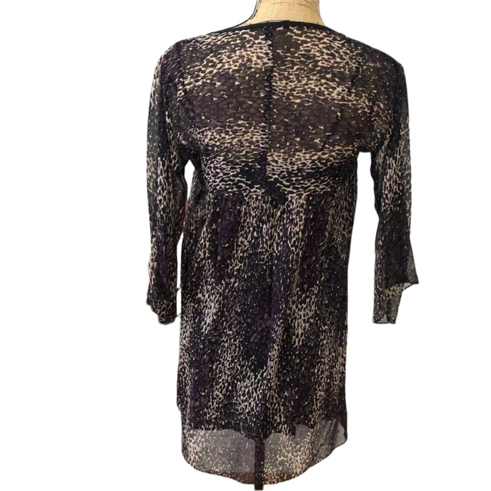 NANETTE Lapore 100% Silk Purple Splash Tunic Sustainable Size 2 - Picture 4 of 8